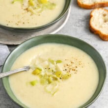 bowls of Potato Leek Soup