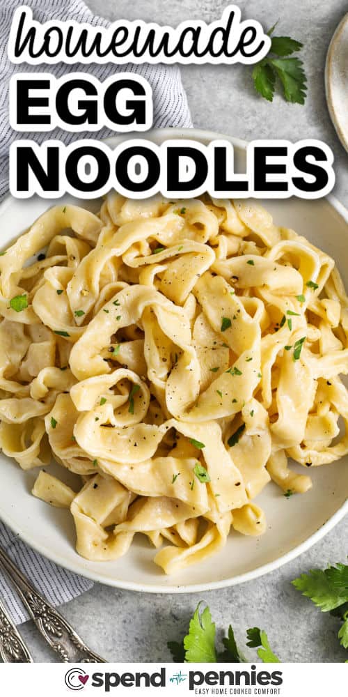 Egg Noodles with a title