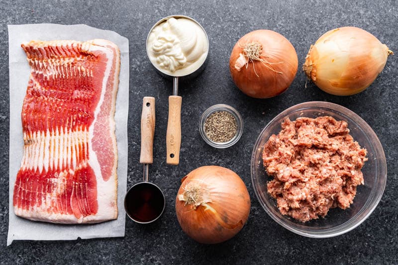 Ingredients for Bacon Bangles laid out.