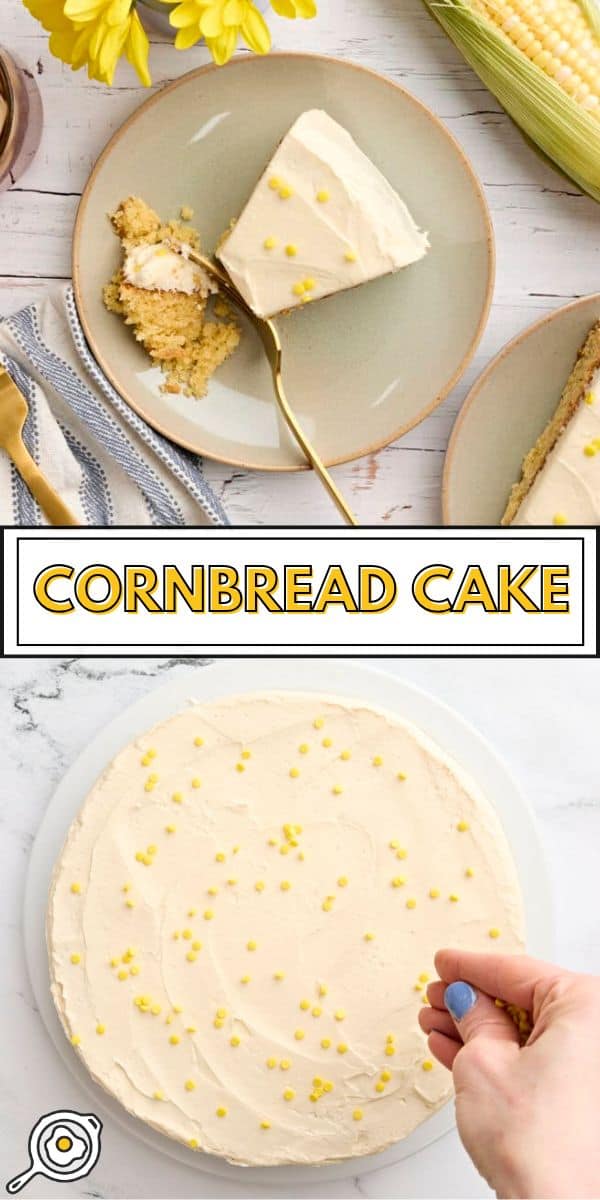 Cornbread Cake with Honey Buttercream pin image